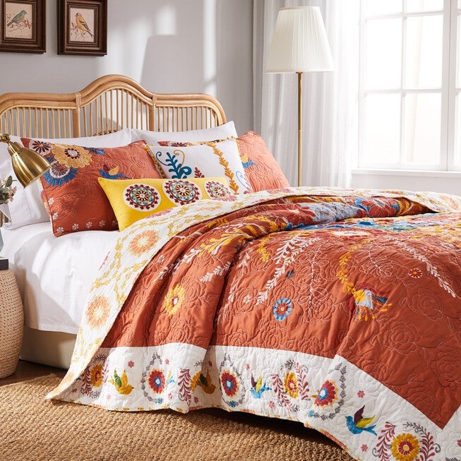 Topanga Quilt Set , ORANGE, hi-res image number 0