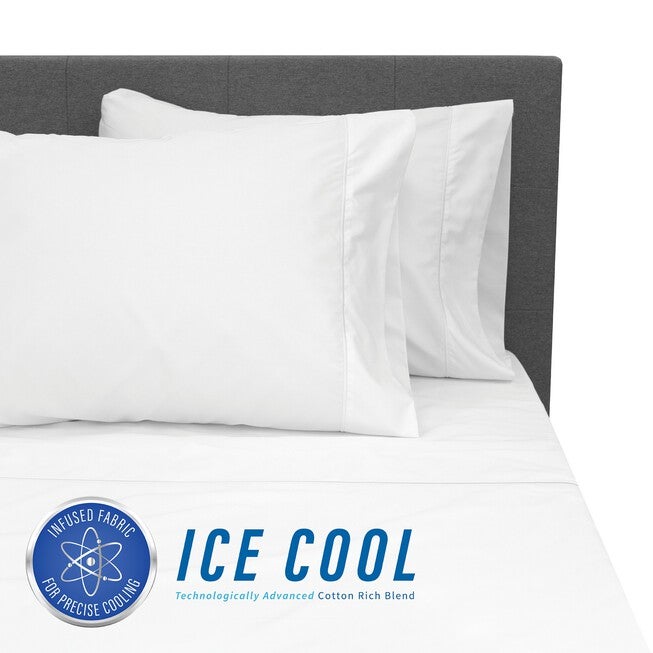 SensorPEDIC Ice Cool 400 Thread Count Cotton-Rich White Sheet Set, WHITE, hi-res image number 0