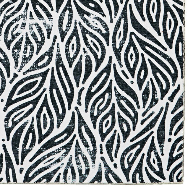 Washable Leona Ivory/Black Rug, , alternate image number null