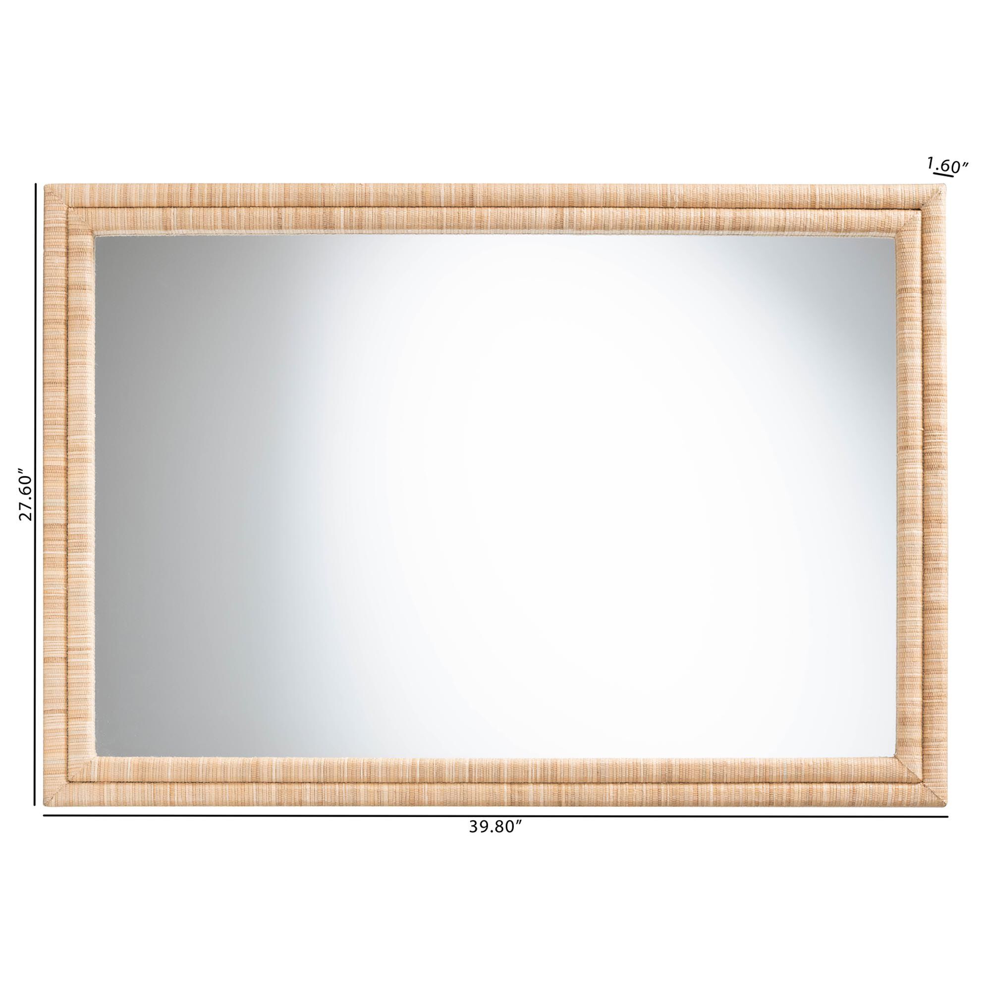 Canan Grasscloth Wall Mirror, BROWN, alternate image number 5