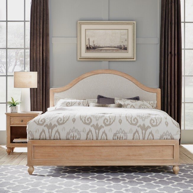 Cambridge White King Bed & Night Stand, WHITE, hi-res image number 0