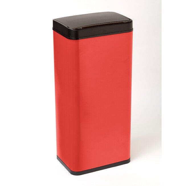 50-Lt. Tall Motion Sensor Trash Can, RED, hi-res image number 0