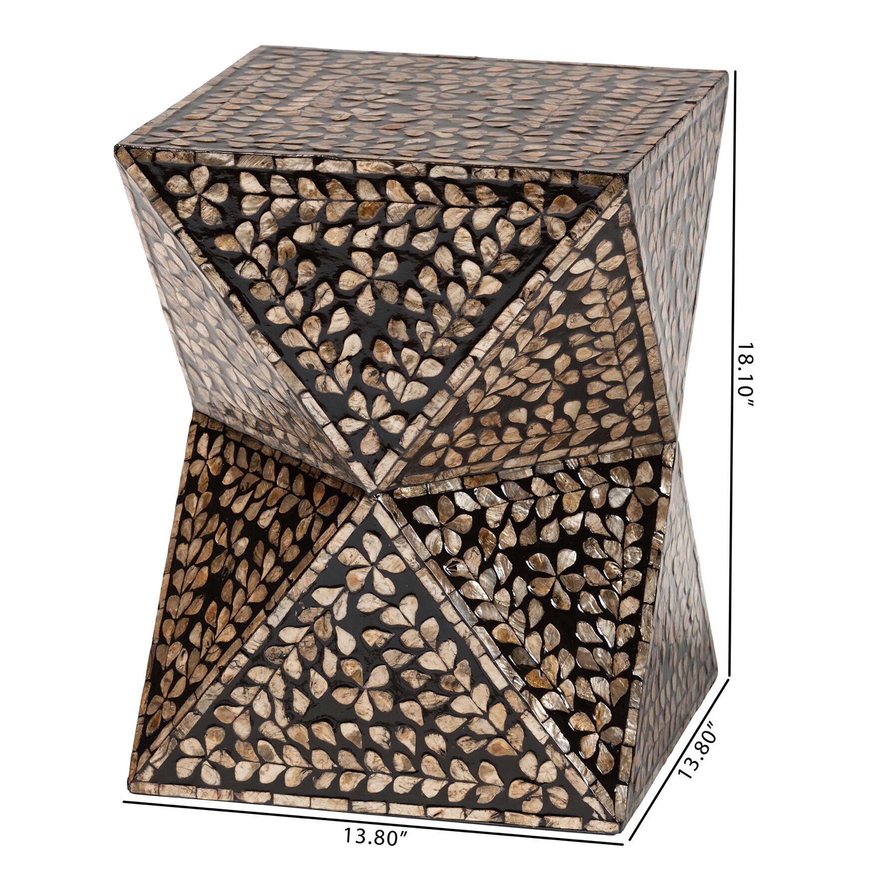 Feronia Modern Bohemian Black and Bronze Mother of Pearl End Table, , alternate image number 13