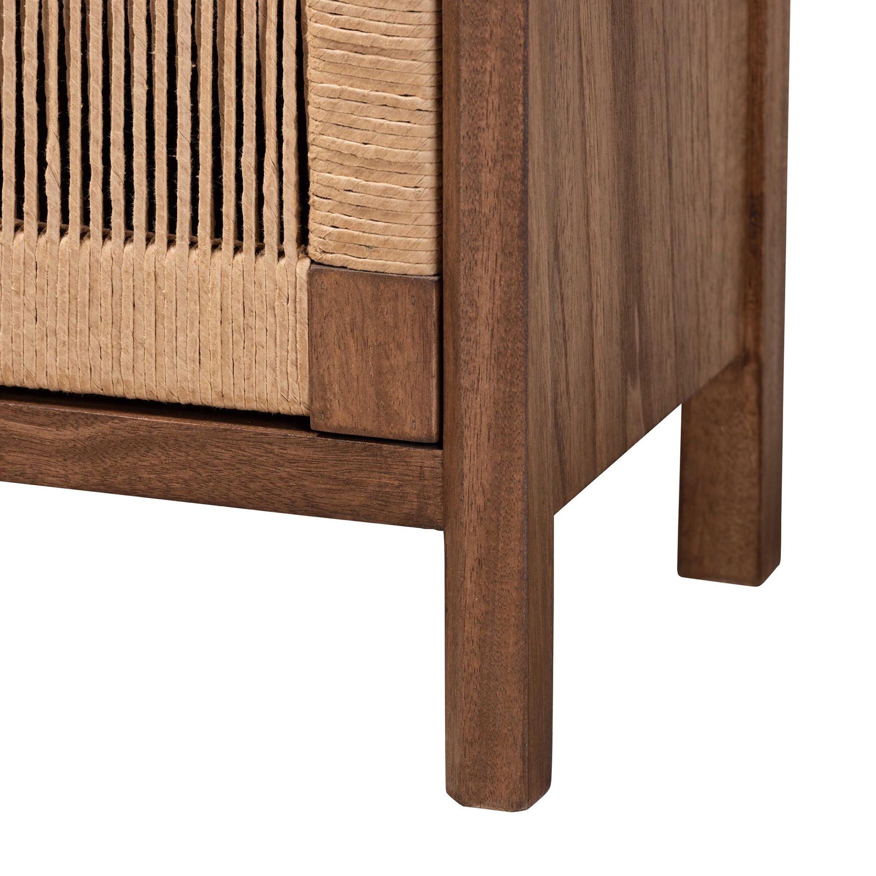 Holitz Modern Bohemian Walnut Brown Finished Bayur Wood Nightstand, , alternate image number 11