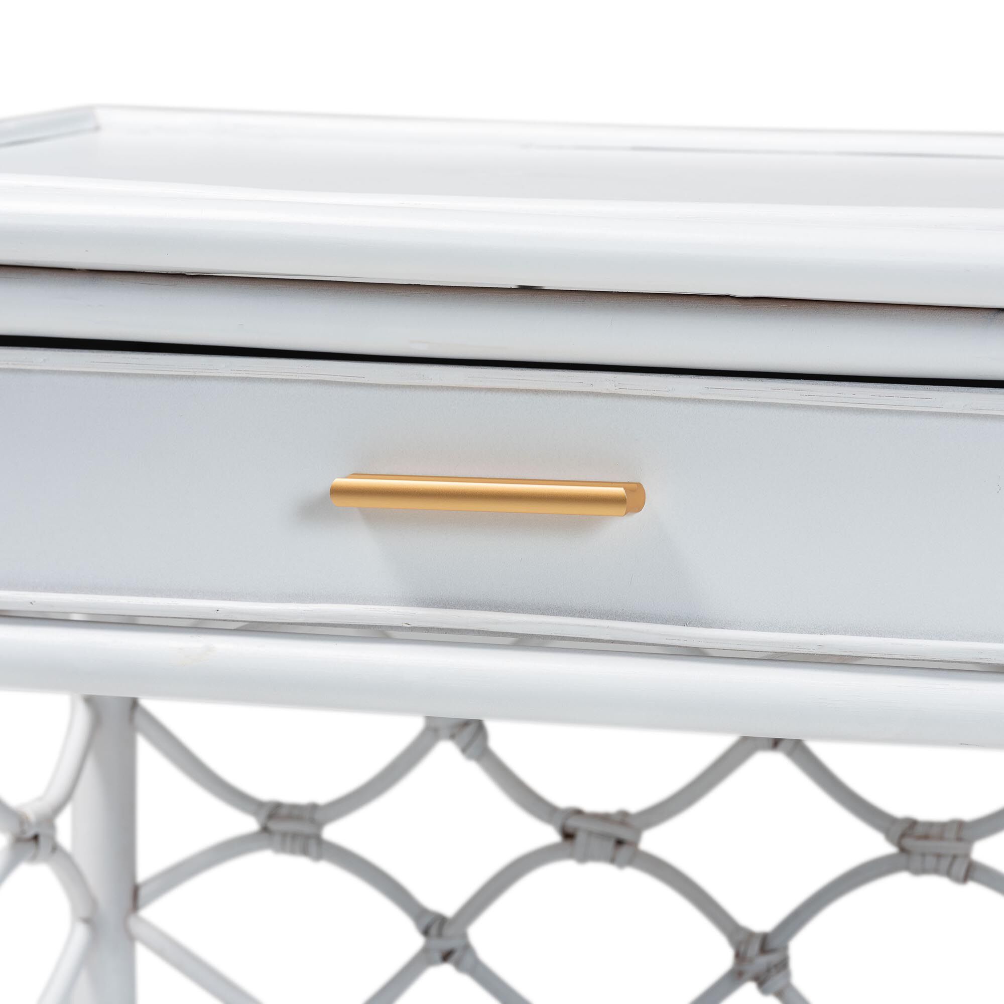 Akane Natural Rattan Nightstand, White, WHITE, alternate image number 6