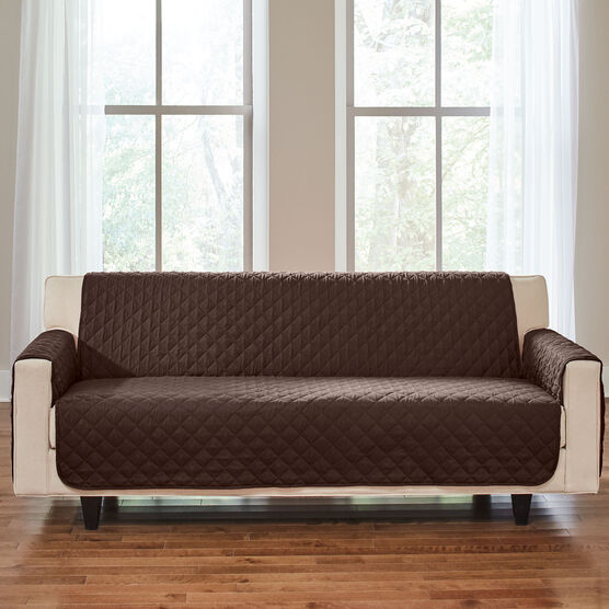 BH Studio Water-Repellent Microfiber Extra-Long Sofa Protector, BROWN, hi-res image number null