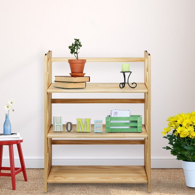 Montego 3-Shelf Folding Bookcase -Natural, , alternate image number 7