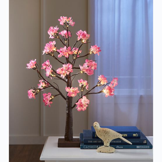 24"H Pre-Lit Cherry Blossom Tabletop Tree, CHERRY BLOSSOM, hi-res image number null