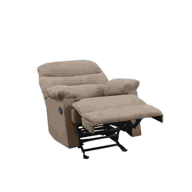 Recliner with footrest extended and chaise