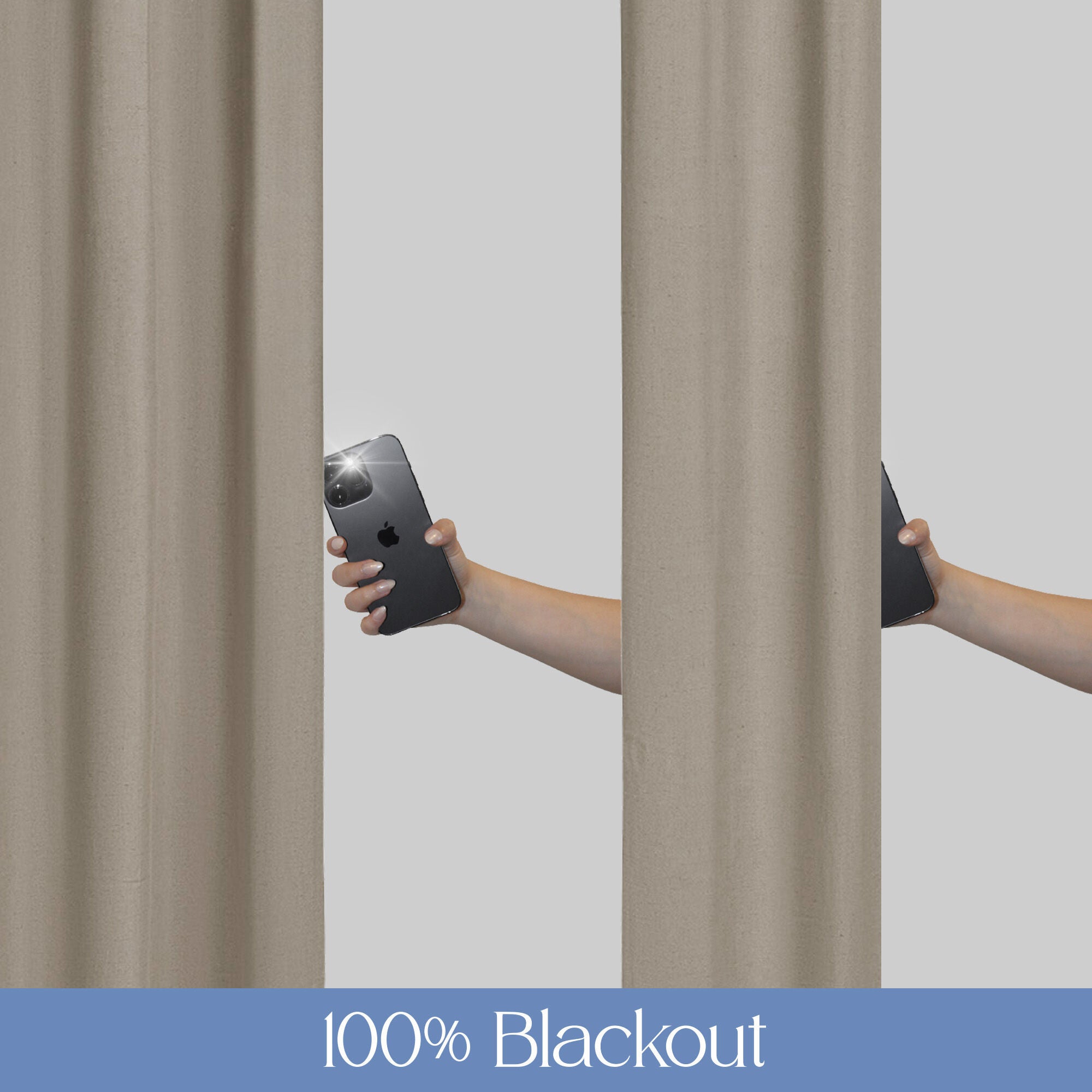 Linen Slub 100% Blackout Grommet Pair, TAUPE, alternate image number 5