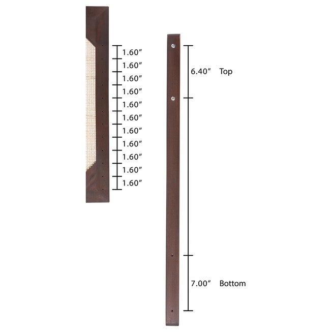 Aurelia Modern Bohemian Black Finished Bayur Wood And Natural Rattan Queen Size Headboard, , alternate image number 7