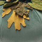 Harvest Velvet Pumpkin with Embroidered Leaves , , on-hover image number 1