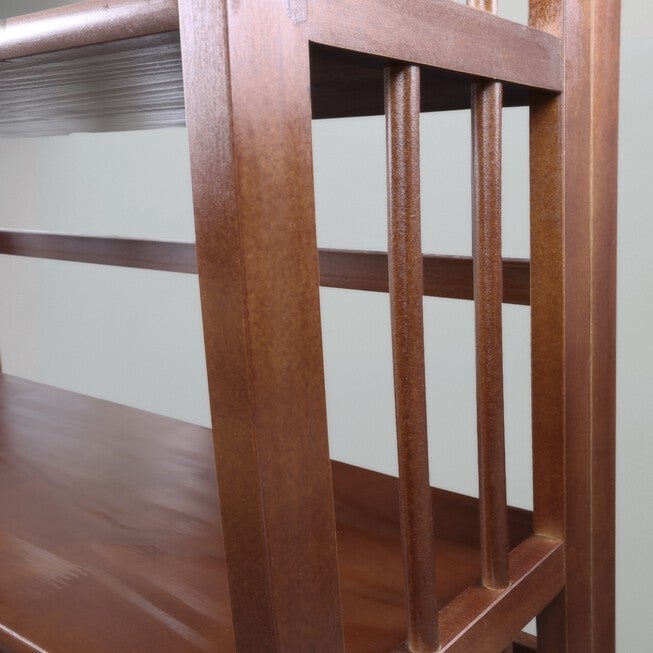 3-Shelf Folding Stackable Bookcase 27.5 inches Wide-Walnut, , alternate image number 10