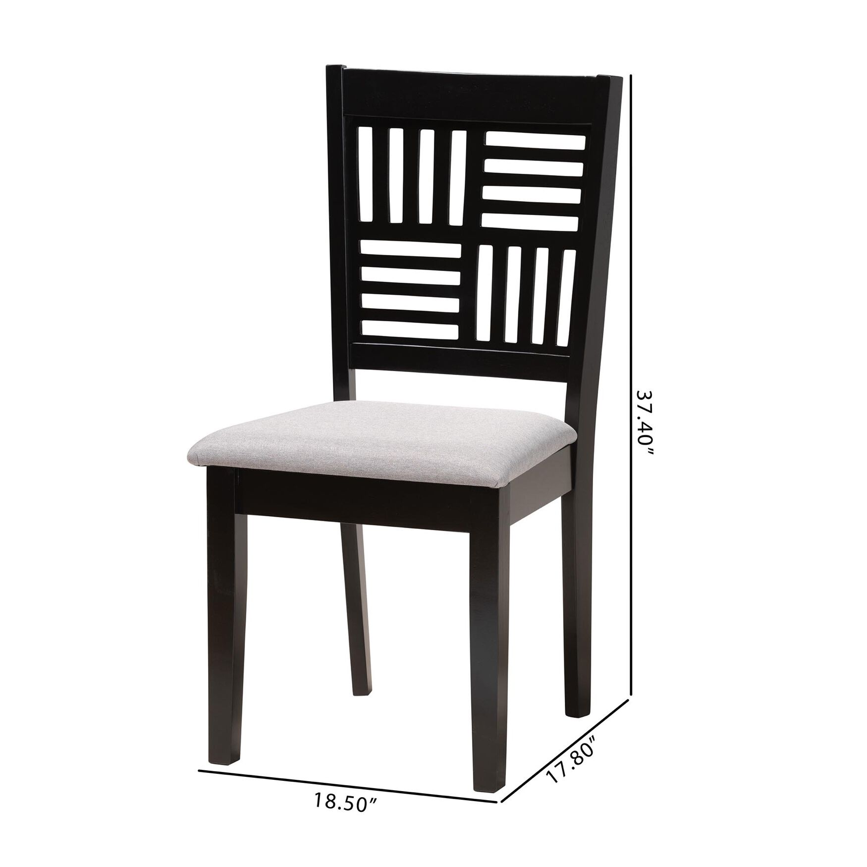 Deanna Modern Beige Fabric And Dark Brown Finished Wood 2-Piece Dining Chair Set, , alternate image number 14