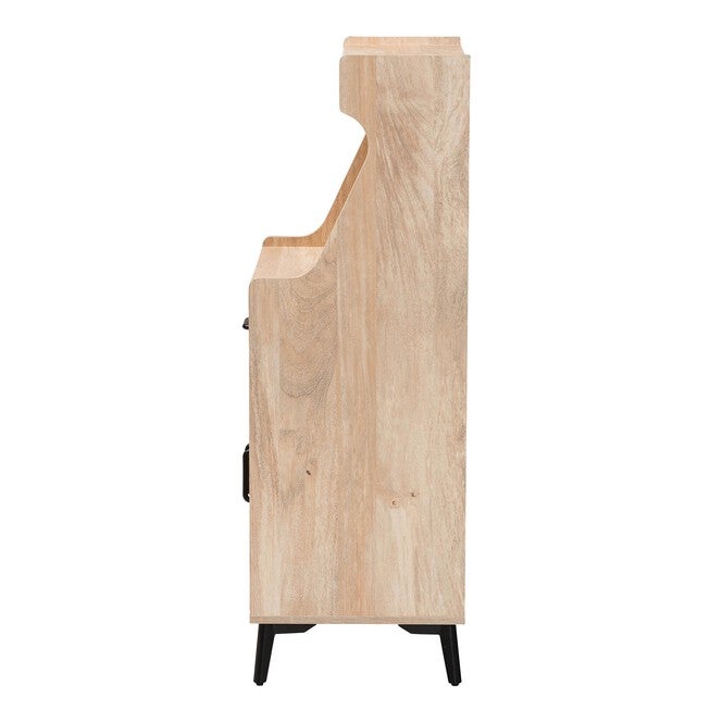 Pavone Mid-Century Modern Oak Brown Wood Kitchen Cabinet, OAK, alternate image number null