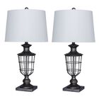 28" Antique Silver Metal Table Lamp, , on-hover image number null