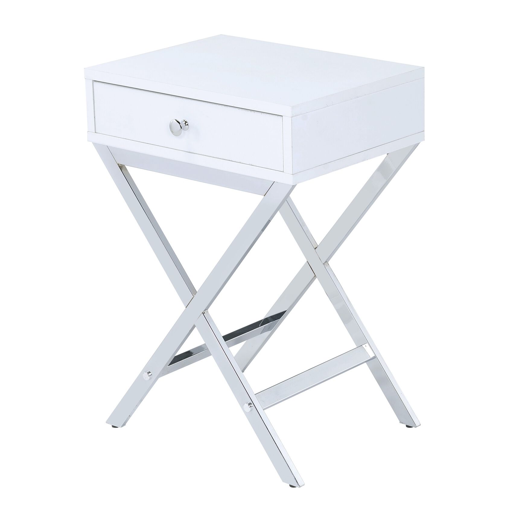 Accent Table, WHITE CHROME, hi-res image number 0