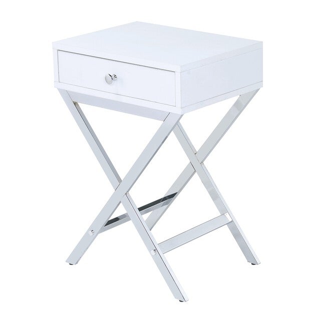 Accent Table, WHITE CHROME, hi-res image number 0