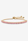 Gold-Plated Bolo Bracelet, Simulated Birthstone 9.25" Adjustable, JUNE, hi-res image number null