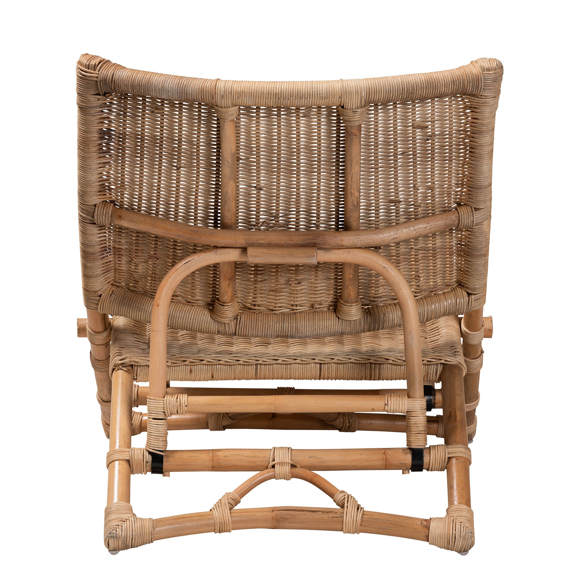 Back view of rattan lounge chair