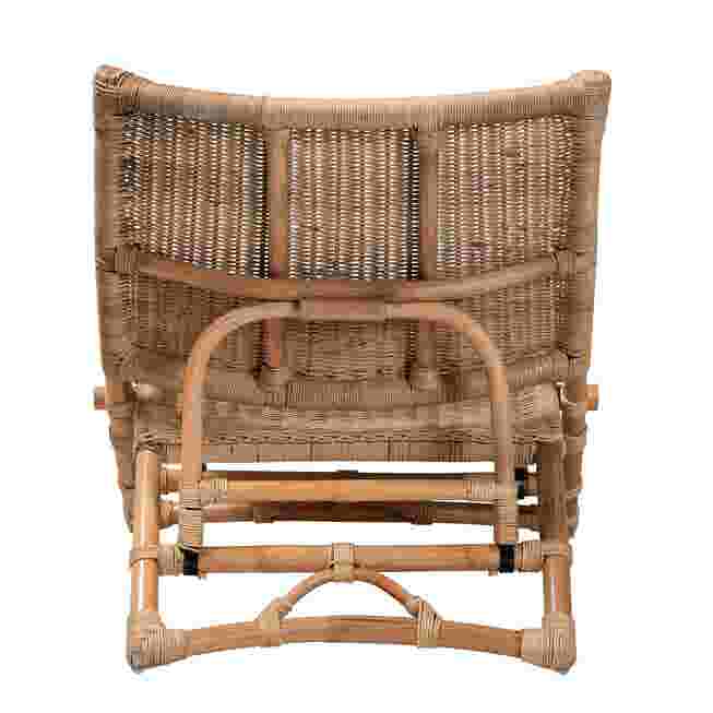 Back view of rattan lounge chair