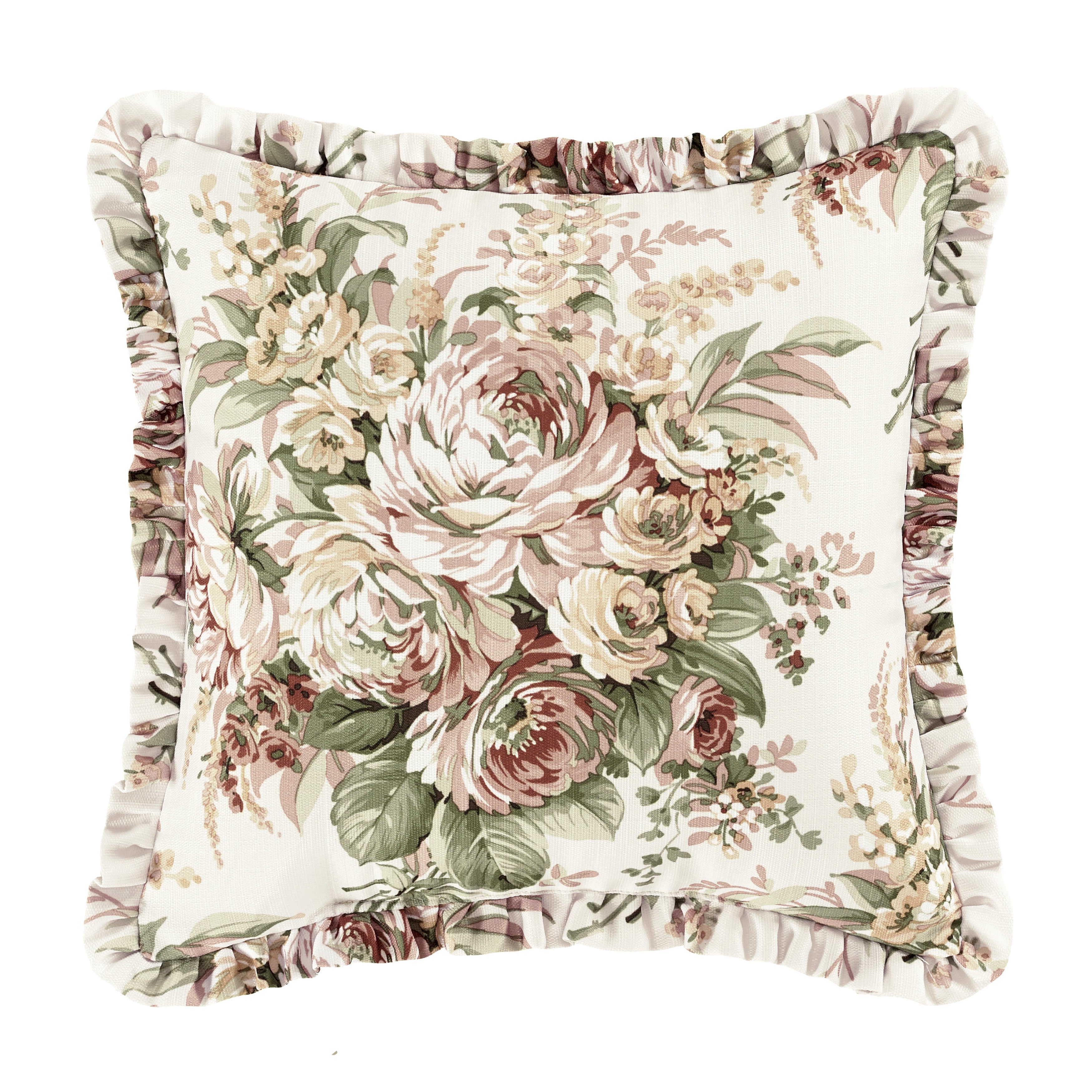 Estelle Coral 16 Inch Square Decorative Throw Pillow, CORAL, hi-res image number 0