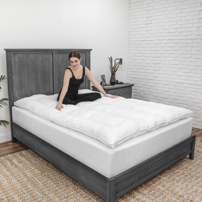 SensorPEDIC 2-Inch Down Alternative Fiber Mattress Topper with 100% Cotton Cove, , alternate image number null