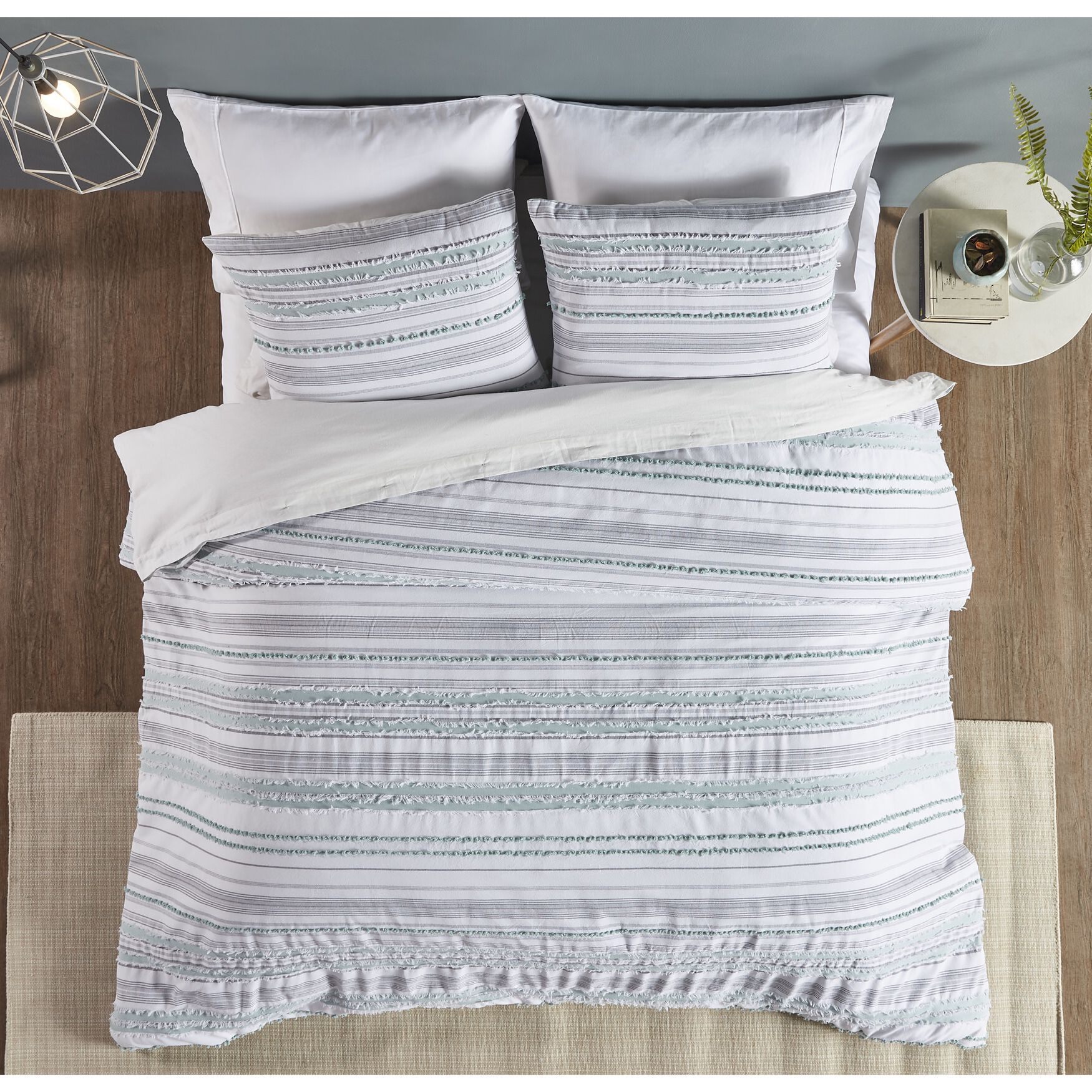 Diana Stripe Collection 100% Cotton Comforter Set, , on-hover image number 1