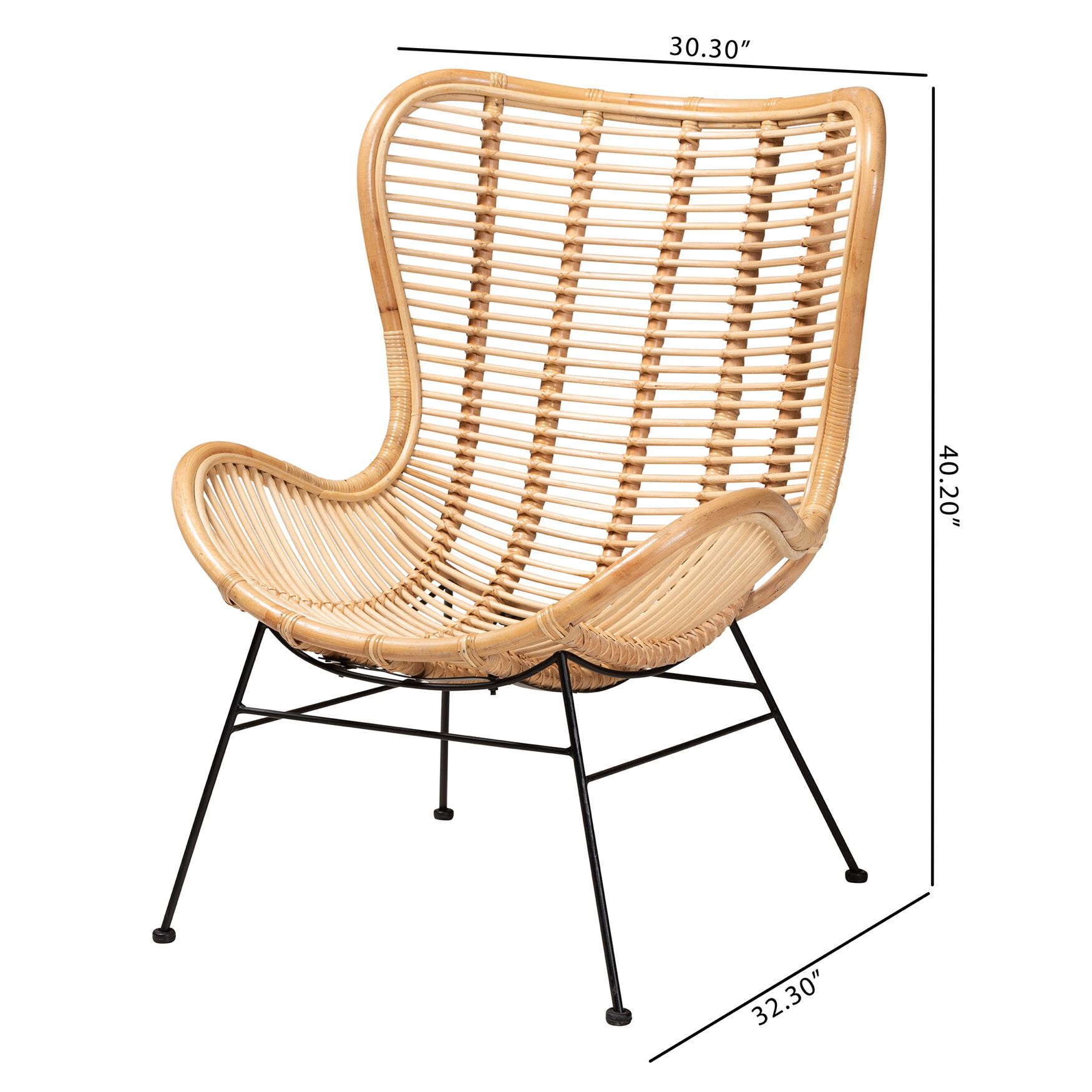 Colorado Modern Bohemian Rattan Accent Chair, , alternate image number 9
