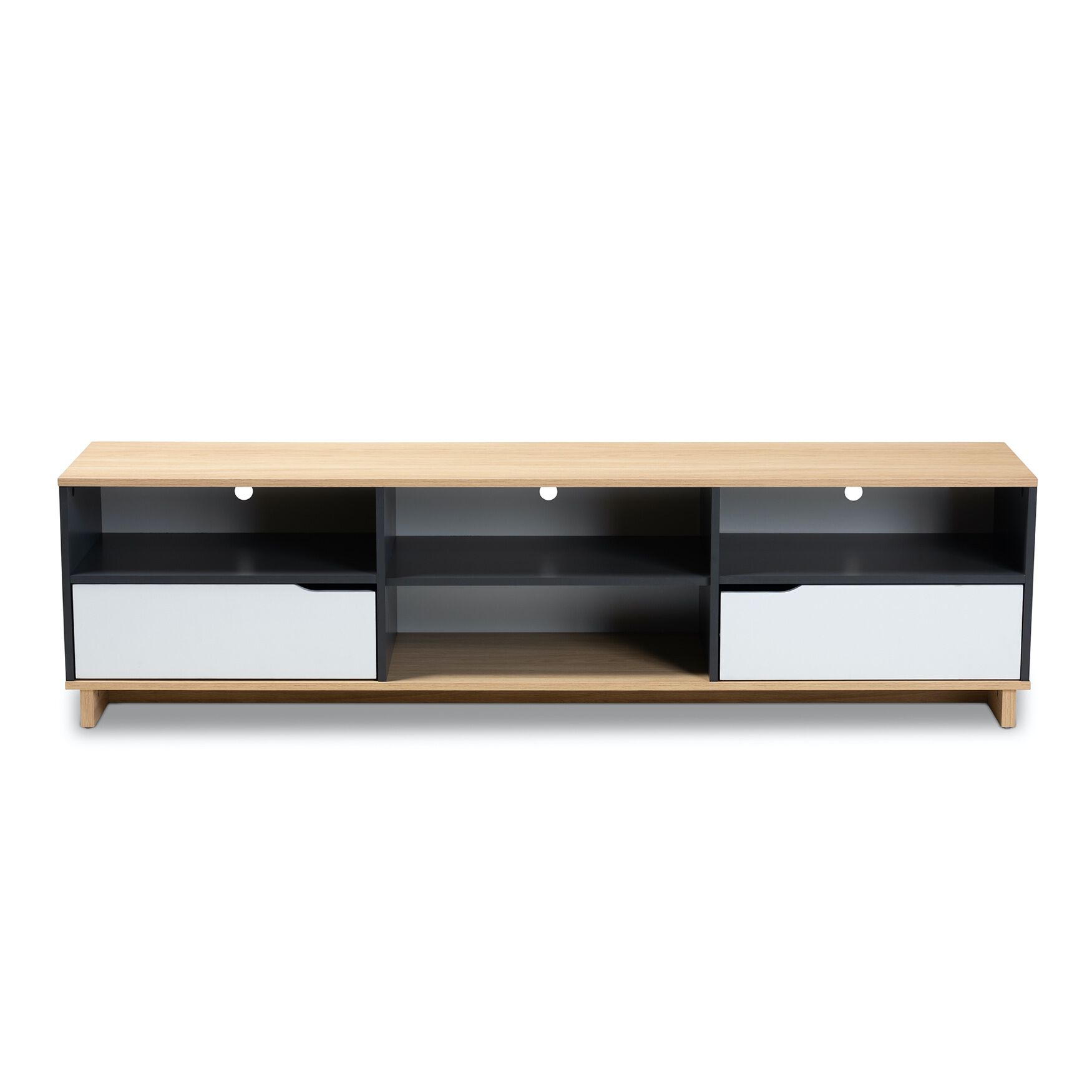 Reed Mid-Century Modern Multicolor 2-Drawer Wood Tv Stand Furniture, , alternate image number 2