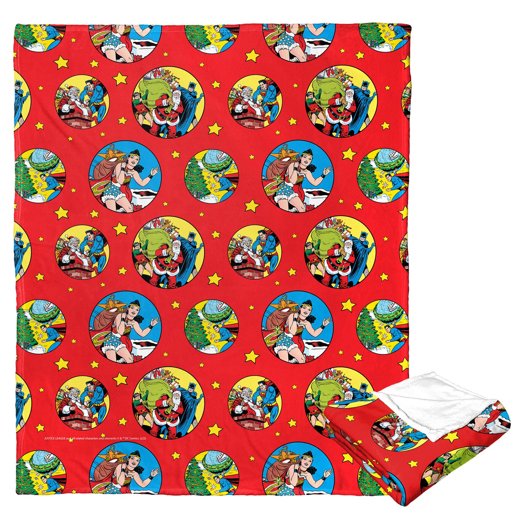 Wb Dc Justice League Heroic Holiday Helpers Silk Touch Throw, O, hi-res image number 0