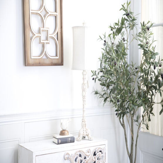 White Polystone Coastal Buffet Lamps, , alternate image number null