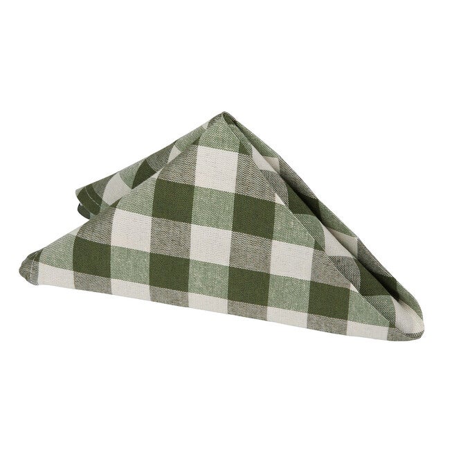 Buffalo Check Dinner Table Napkins Set of Four, SAGE, hi-res image number null
