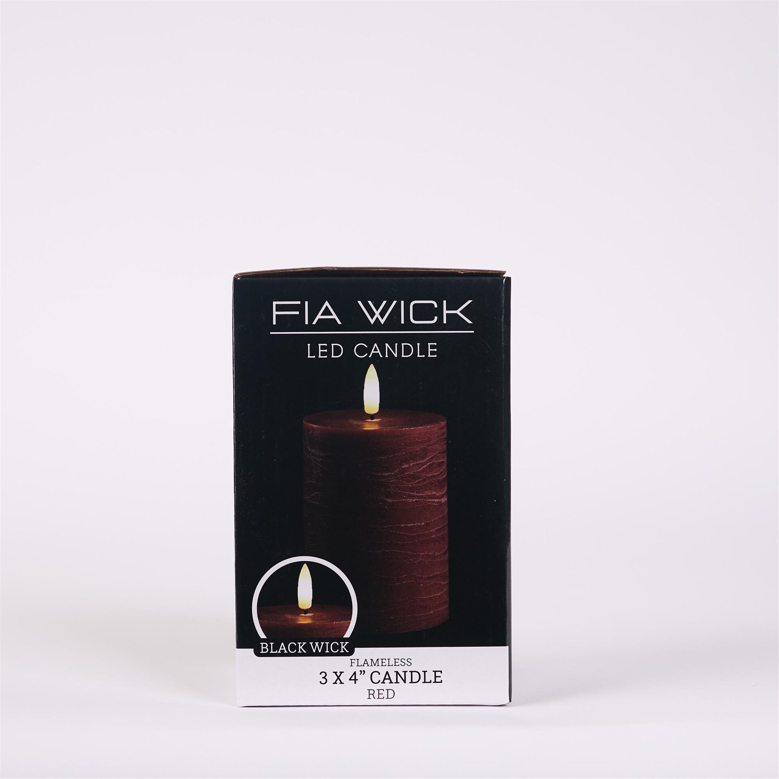 FIA Wick Red Pillar Candle Set of 2, RED, alternate image number 1