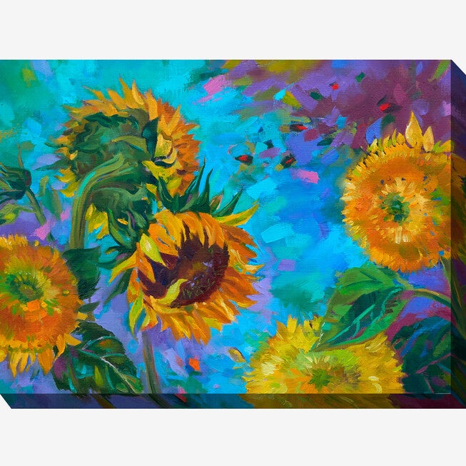 Sunflower on Blue Wall Art, MULTI, hi-res image number 0