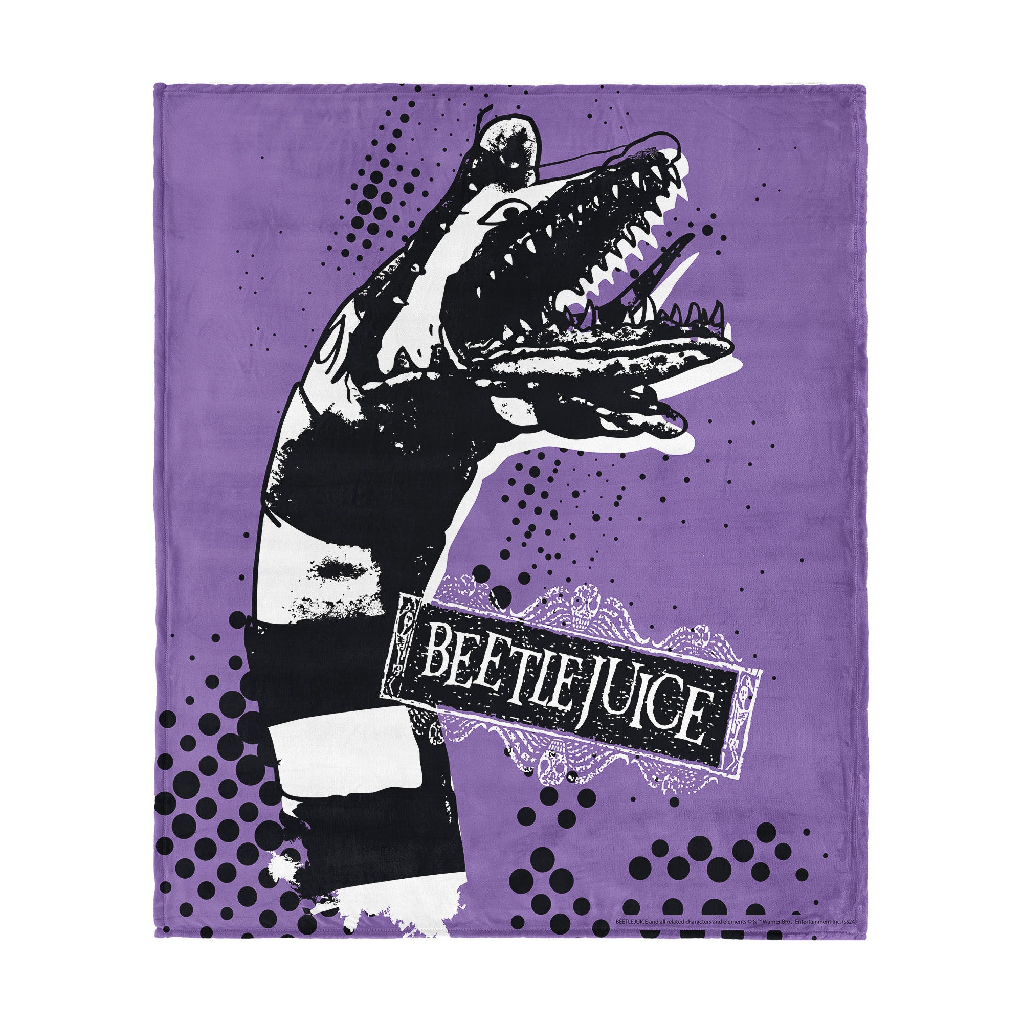 Warner Bros. Beetlejuice I Hate Sandworms Silk Touch Throw Blanket 40X50 Inches, PURPLE, hi-res image number 0