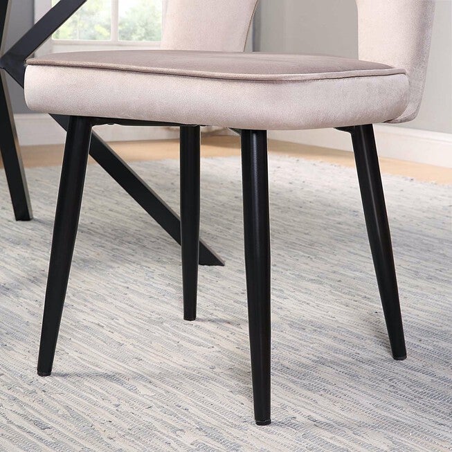 Nancy Taupe Velvet Accent Dining Chair, Set of 2, , alternate image number null