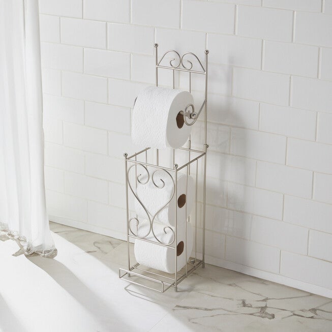 Scroll Toilet Paper Holder, BRUSHED NICKEL, hi-res image number null