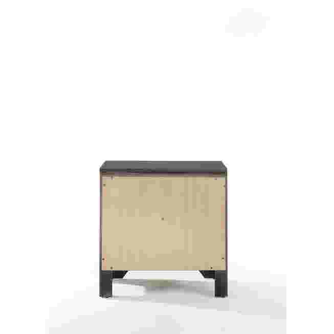 Nightstand back/side view showing beige interior