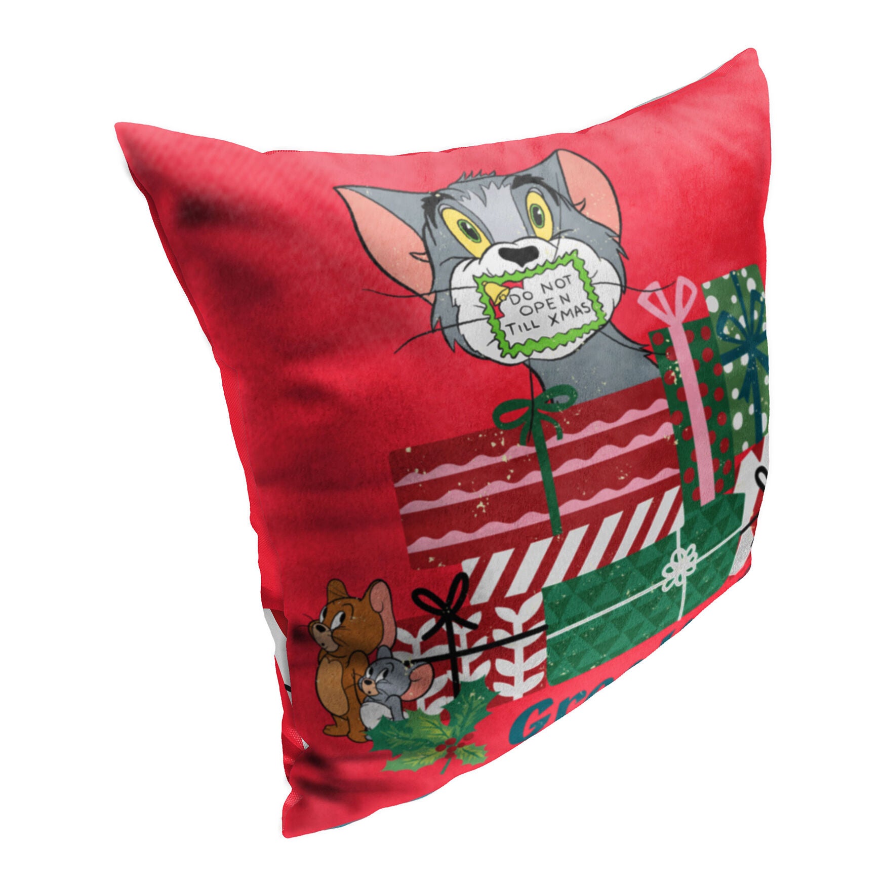 Wb Tom And Jerrysilenced Till Christmas 18X18 Printed Throw Pillow, , alternate image number 2