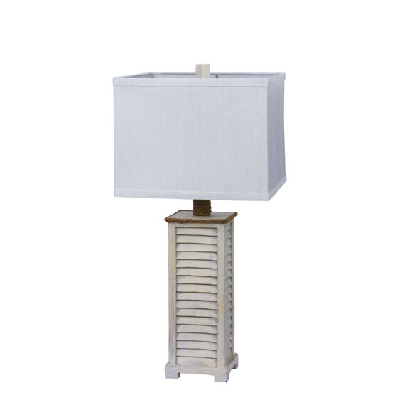 26" Antique Ivory Resin Table Lamp, , on-hover image number null
