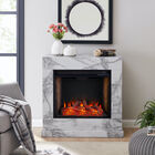 Dendale Faux Marble Fireplace w/ Alexa Firebox, WHITE, hi-res image number 0