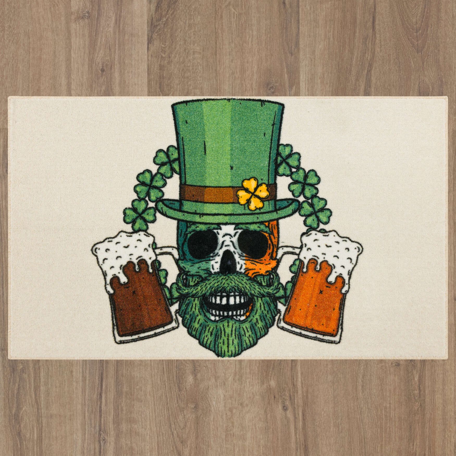 Bearded Skull Green Kitchen Rug, , alternate image number 5