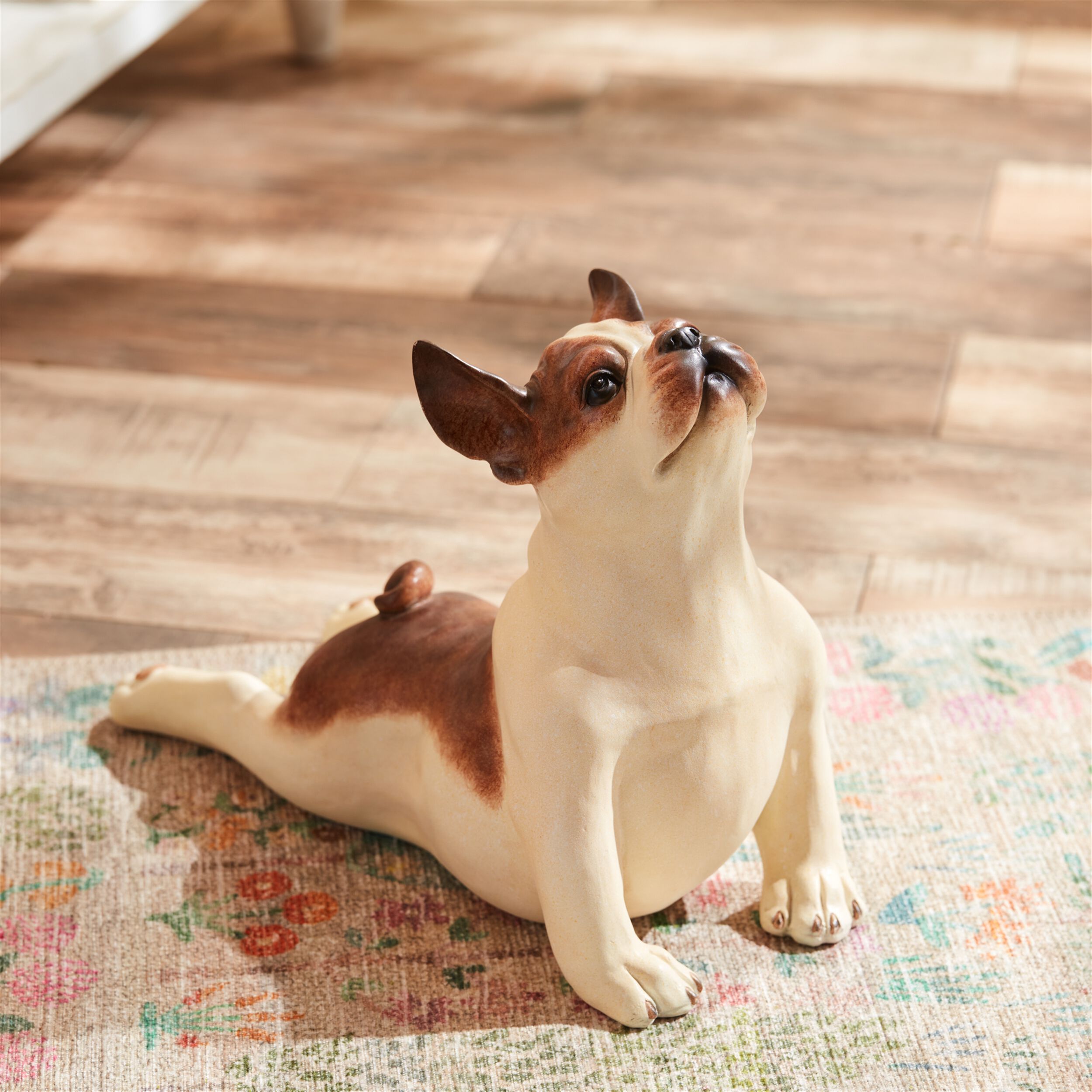 Yoga Dog Statue Set of 2, WHITE BROWN, alternate image number 1