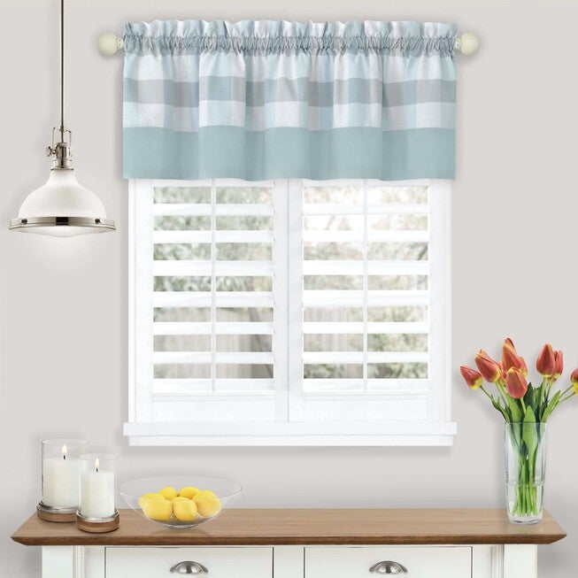 Hunter Window Curtain Valance, ICE BLUE, hi-res image number null