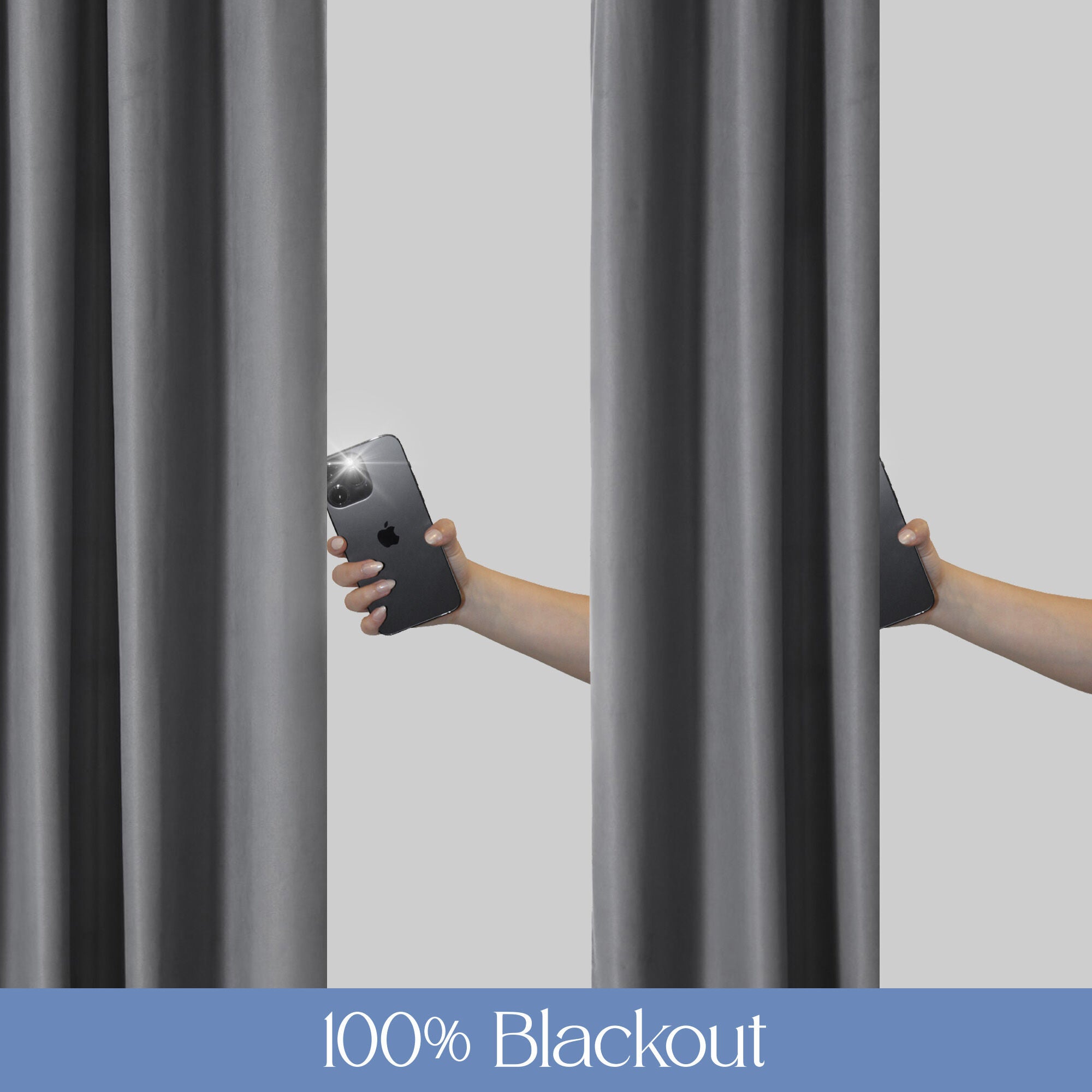 Soft Cotton Feel Twill Polyester 100% Blackout Grommet Pair, DARK GREY, alternate image number 5