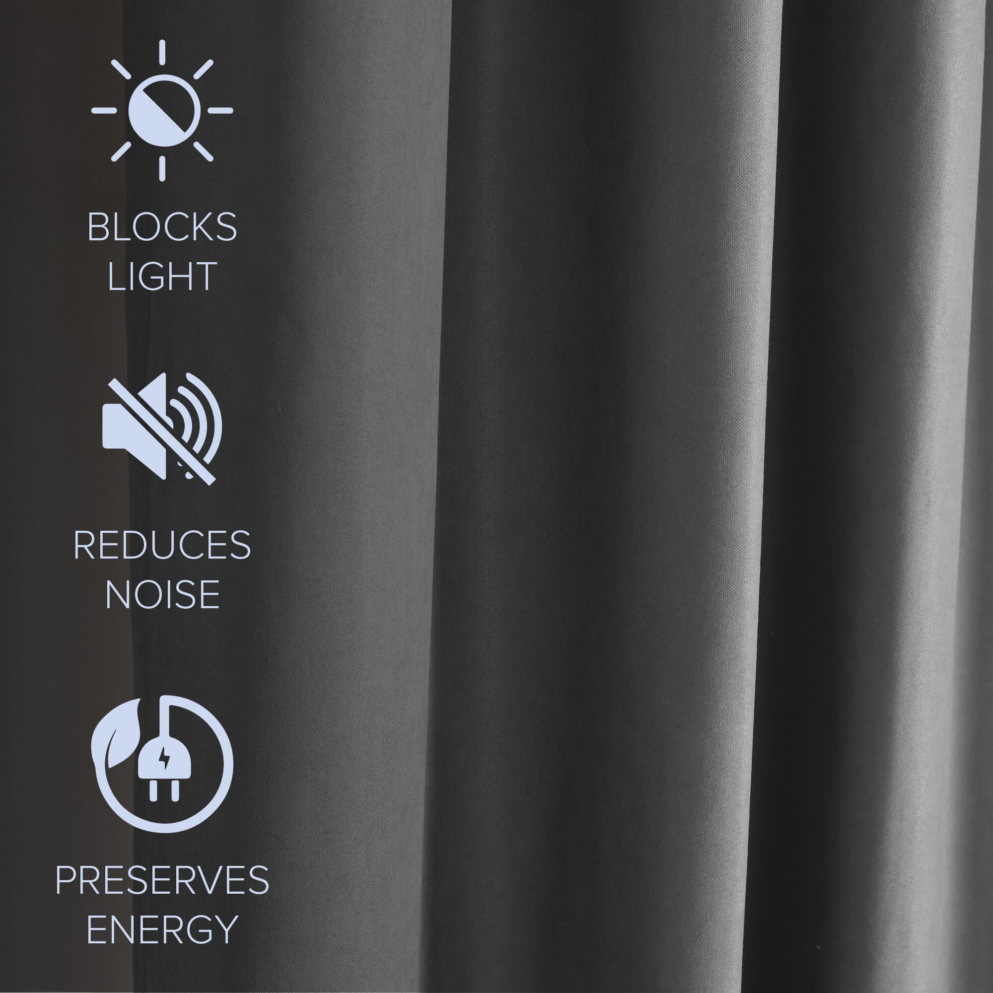 Soft Cotton Feel Twill Polyester 100% Blackout Grommet Pair, DARK GREY, alternate image number 4
