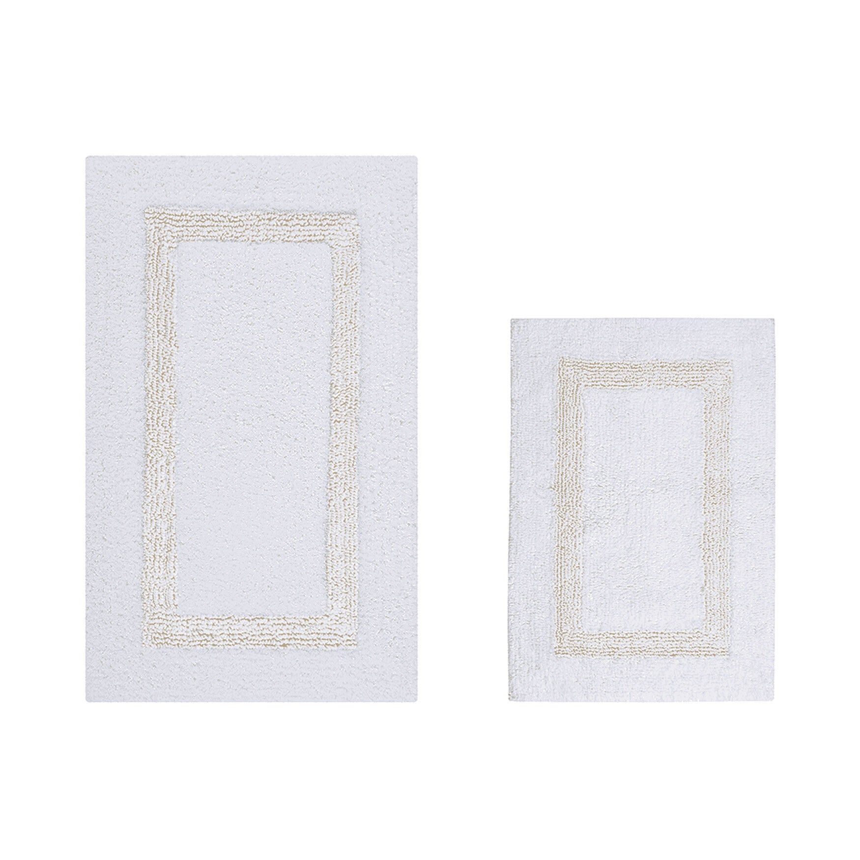 Hotel Collection 100% Cotton 2 Piece (17 inches X 24 inches | 21 inches X 34 inches) Bath Rug Set, WHITE IVORY, hi-res image number 0