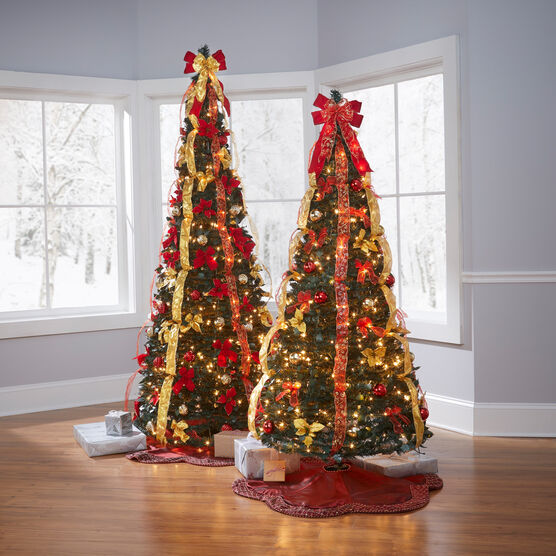 Fully Decorated Pre-Lit 7½&apos; Pop-Up Christmas Tree, 