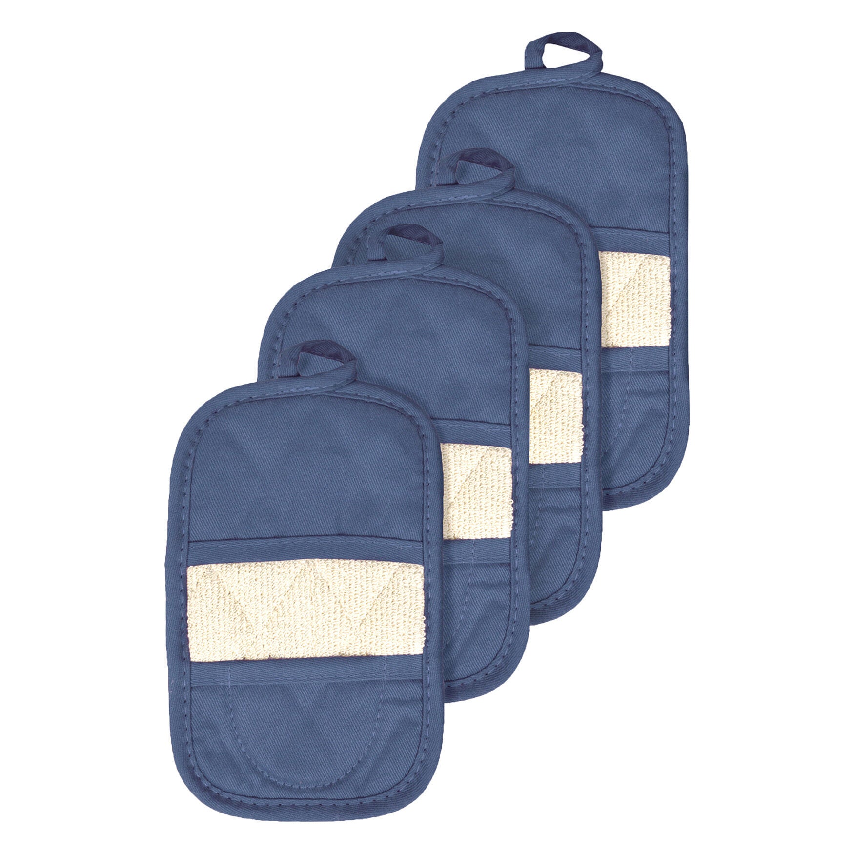 Pot Holder Mitz, Set Of 4 Pot Holder, FEDERAL BLUE, hi-res image number 0